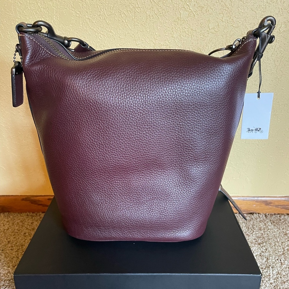 Coach Oxblood Pebbled Leather Duffle Bag
